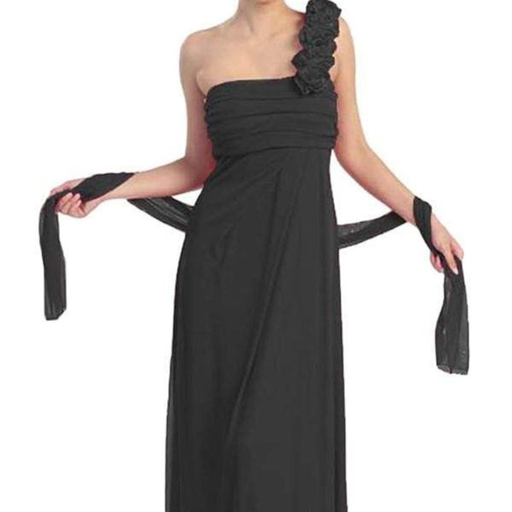 NWT Eureka Fashion 1701 Chiffon Matte Jersey Evening Gown Green Size L